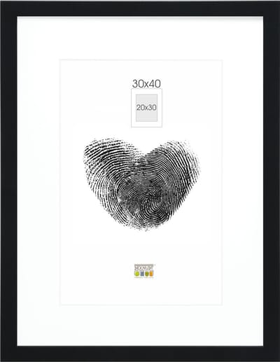 Deknudt Frames fotolijst - zwart met passe-partout - 20x30 / 30x40 cm