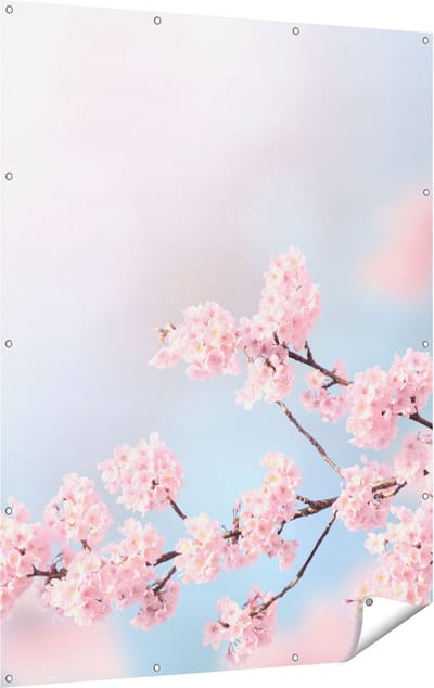 Gards Tuinposter Roze Bloesem Bloemen - 120x160 cm - Tuindoek - Tuindecoratie - Wanddecoratie buiten - Tuinschilderij