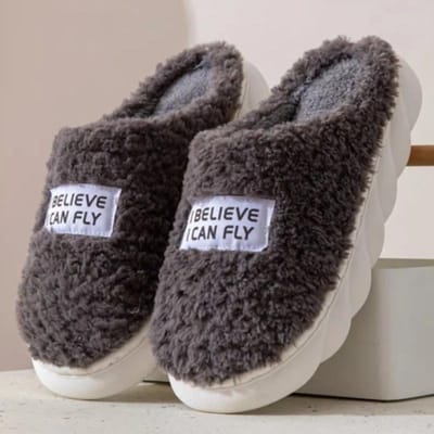 Vrouwen Mannen Dikke Zool Slippers Indoor Huis Schoenen voor Vrouwen Winter Platform Slides Warme Pluizige Slippers Bont Katoenen Schoenen Dames 44-45