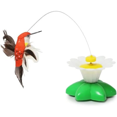 Automatisch Elektrisch Roterend Katten Speeltje Kleurrijke Vlinder Vogel Dier Vorm Plastic Grappig Huisdier Hond Kitten Interactief Speelgoed Huisdier Speelgoed white
