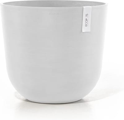 Ecopots Oslo 45 - Pure White - Ø45 x H39,4 cm - Ronde witte bloempot