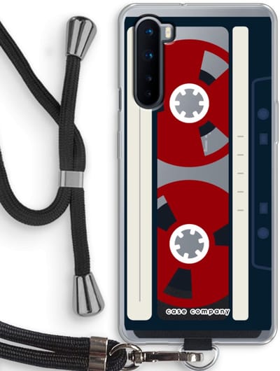 Case Company® - Hoesje met koord geschikt voor OnePlus Nord hoesje met Koord - Here's your tape - Telefoonhoesje met Zwart Koord - Bescherming aan alle Kanten en Over de Schermrand
