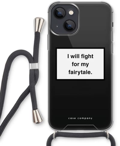 Case Company® - Hoesje met koord geschikt voor iPhone 13 mini hoesje met Koord - Fight for my fairytale - Telefoonhoesje met Zwart Koord - Bescherming aan alle Kanten en Over de Schermrand