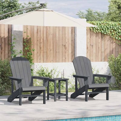 vidaXL - Tuinstoel - 3 - st - Lichtgrijs - Polyetheen
