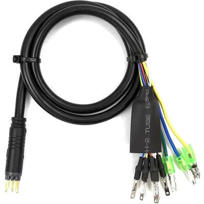 Fiets naar elektrische fiets conversie motor adapterkabel met mannelijke connector 6-pins Hall-sensor en 3 60 black