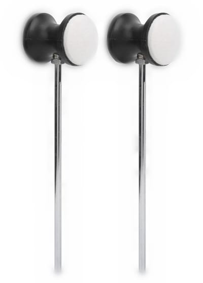 Dailygoods- Drumklopper 2 Stuks - Roestvrij Stalen Mallet - Ronde Vilten Kop - Pedaal Hamer - Percussie Accessoires - Hoogwaardig Materiaal - Drumpedaal