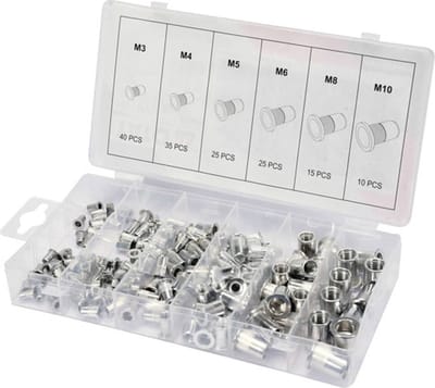 YATO 150-delige Klinknagelmoerenset aluminium M3-M10