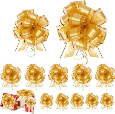 12 stuks grote trekboog geschenkverpakkingstrikken set, 15,2 cm en 12,7 cm strikken met lint voor huwelijkscadeaus, feestdecoratie, verjaardagsgeschenken en feestelijke verpakking
