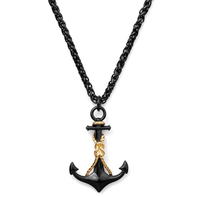 Tadd Zwarte Ketting met Anker & Knoop