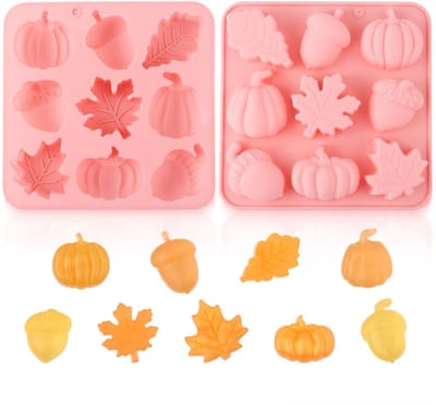 Dailygoods- Siliconen Mallen 3D Halloween - Snoepvormen - Pompoen/Esdoornblad - 2 Stuks - 17x17x2,5 cm - Perfect voor Decoratie