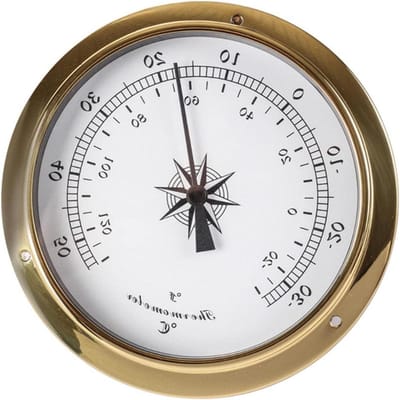 Weerstation Instrument - Barometer Thermometer - Weersvoorspelling Thuis - 3-in-1 Multifunctioneel - 115 mm - Goud