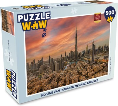 Puzzel Skyline van Dubai en de Burj Khalifa - Legpuzzel - Puzzel 500 stukjes
