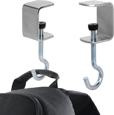 Verstelbare Onder tafel Beugel voor Handtassen en Hoofdtelefoons, Draagbare Klem Organizer voor Vrouwen en Meisjes, Verminder Rommel op Bureau