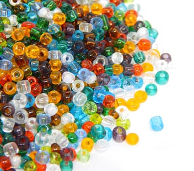 Rocailles Glazen kralen, indianenkralen, zaadkralen, ponykralen, 2 mm, transparante kleuren, set, 17 kleuren, 11/0, transparante mini, zaadkralen, 6500 stuks (gemengd)