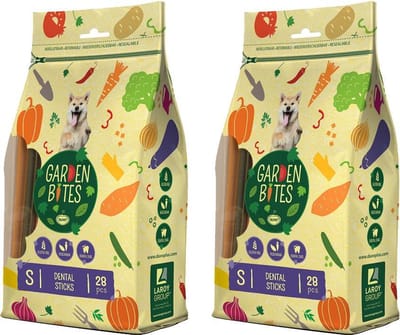 Garden Bites Dental Sticks Hondensnack Glutenvrij - S - 28 stuks - per 2 zakjes