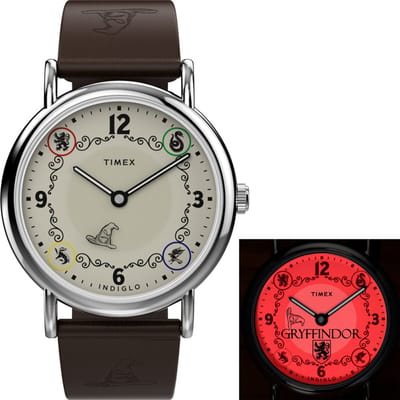 Timex Harry Potter x Timex Weekender Gryffindor House TW2Y76300 Horloge - Leer - Bruin - Ø 38 mm