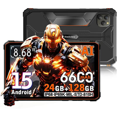 Blackview Active 5 5G Robuuste Tablets Android 15 8,68 inch Display 8+16 GB RAM 128GB ROM Tablet PC 6600mAh 6+128 with keyboard oranje