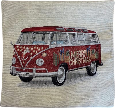 Kussenhoes – Kerst – Gobelinstof – Christmas Van – Bus – Campervan – 45 x 45 cm