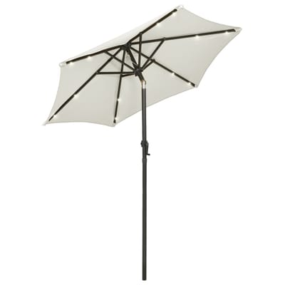 vidaXL - Parasol - met - LED-verlichting - 200x211 - cm - aluminium - zandkleurig