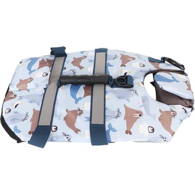 Gilet de sauvetage réfléchissant réglable pour chien, gilet de flottaison pour animaux de compagnie avec poignée de sauvetage pour la natation, la navigation de plaisance S gray