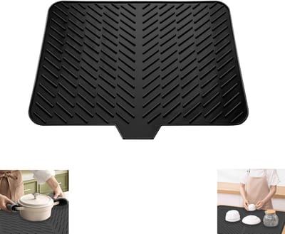 Afwasmat - Droogmat - Afdruipmat - afdruipmat voor afwas - Siliconenmat - 58*43 cm - Zwart