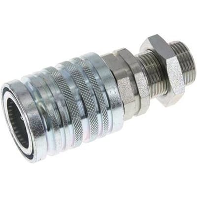 Stalen DN 12.5 Hydraulische Koppeling Snelkoppeling 15 mm L Knelring Schotkoppeling ISO 7241-1 A/8434-1 D 20.5mm