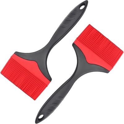 Grote siliconen bedruipborstel - siliconen rijgborstel om te grillen, hittebestendige borstels, oliebotersaus voor koken, bakken, barbecue, 10 cm extra brede grill-rijgborstel ( rood 2 stuks )