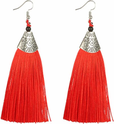 Fako Bijoux® - Oorbellen - Kwast  - Romania Breed - Rood