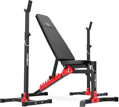 Halterbank en Standaard Set - Fitness Bank Halterrek - Kracht Training - Verstelbare Rugleuning 9 standen