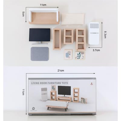 Hedendaagse Poppenhuis Meubels Versieringsset Doe-het-zelf Badkamer Slaapkamer Poppenhuis Keukentafel & Stoelen Baby Accessoire