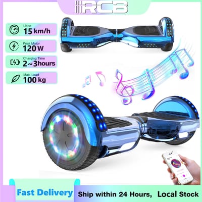 RCB Hoverboard voor Kinderen 6,5 Inch Zelfbalancerende Elektrische Step voor Kinderen en Volwassenen, Bluetooth LED-verlichting, Ideaal Cadeau, Zelfbalancerende Step voor Kinderen, Balansstep