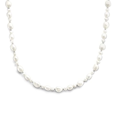 YO&NO - Ketting - Zoetwater Parel - 43+4 - Sieraden Vrouw - Zilver 925