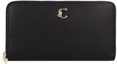 COCCINELLE Leren portemonnee C-Me Wallet Grained Leather Noir zwart