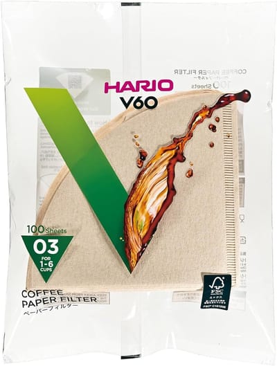 HARIO V60 Koffiefilters - 03 Size - Bruin - 100 stuks
