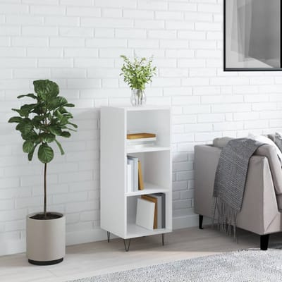 vidaXL - Dressoir - 34,5x32,5x90 - cm - bewerkt - hout - hoogglans - wit