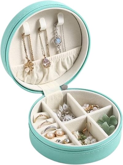 Juwelen Doos - Sieraden Organizer - Sieraden Opbergen - Dubbellaags Ontwerp - 11x11x5 cm - Groen