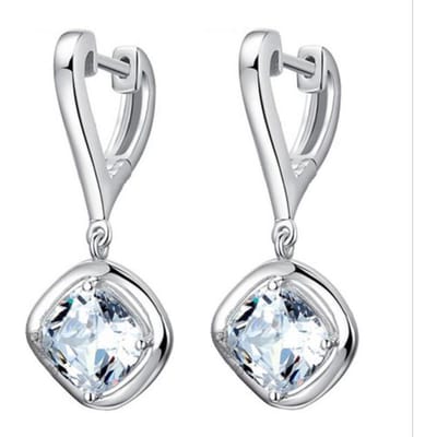 1 paar 19 stijlen 925 Sterling Zilveren Hoepel Hanger Oorbel Voor Vrouwen Cz Cirkel Oorbellen Sieraden Cadeau Dropshipping white