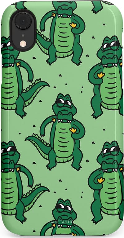 Casetastic hoesje geschikt voor Apple iPhone XR - Dubbellaagse bescherming - Kroko dans - Fashion Case - Mintgroen
