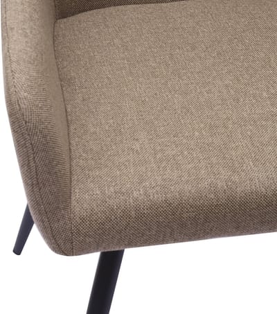 MODFU - Eetkamerstoelen - Brede Zitting En Hoge Armleuningen - Klassiek Minimalistisch - Voor Eethoek - Stof En Metaal - Khaki