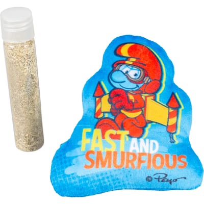 Smurfette pluche kattenspeeltje met kattenkruid Duvoplus