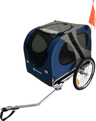 Topmast Hondenfietskar Original - Opvouwbaar - Blauw - Large - Voor Honden tot 40 KG
