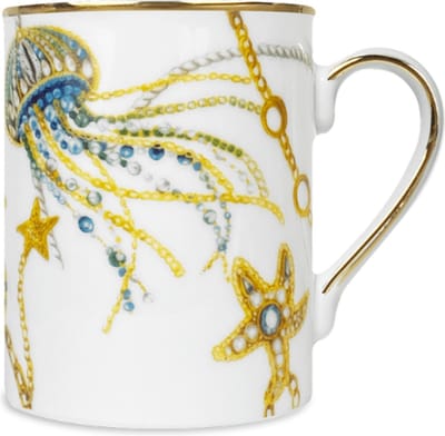 Beker met oor - mok - Portofino Blauw - Baci Milano - porselein