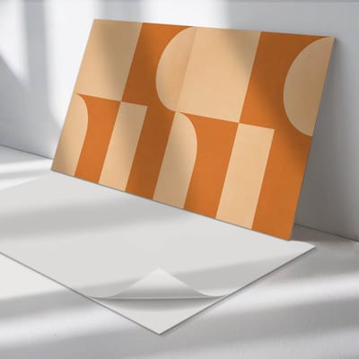 Wallfluent Vinyl Wandpaneel - Abstract geometrisch patroon Vinyl Wandbekleding - 120 cm x 60 cm - Oranje PVC wandpaneel - 1 stuk - Rechthoekig Wandbekleding Vinyl - Abstractie Wandpaneel - Zelfklevend Muurpaneel - Wandpaneel Keuken en Badkamer
