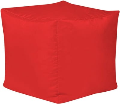 Zitzak Hocker - Voetenbank Poef - Ontspannen Binnen Buiten - Waterafstotende Stof - 38 x 38 x 38 cm - Rood