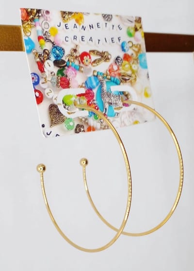 Jeannette-Creatief® - Chique - Gouden Oorringen met oorstekers - Hoops - Gouden RVS Oorringen - Grote RVS Oorringen - Dames Oorbellen - Oorbellen Dames