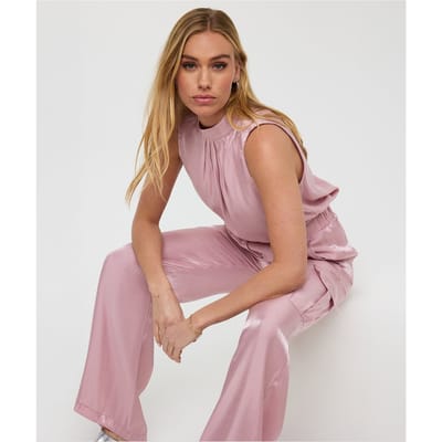 EsQualo Top Halter Silky Touch Pastel Pink Maat: 42 | Blouses Outlet | Dames | Roze