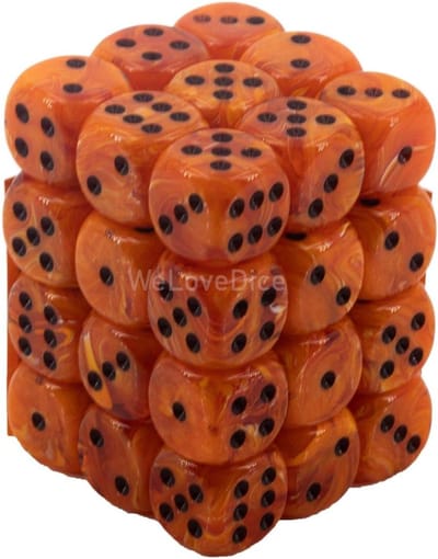 Dobbelstenen Set - Spelonderdelen - Bordspellen - 36 Stuks - 12mm - Oranje met Zwart