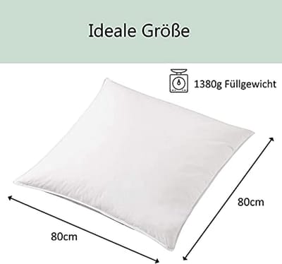 Natuurlijke Dons Kussens 80x80cm - Luxe Slaapcomfort met Warmte-Isolatie