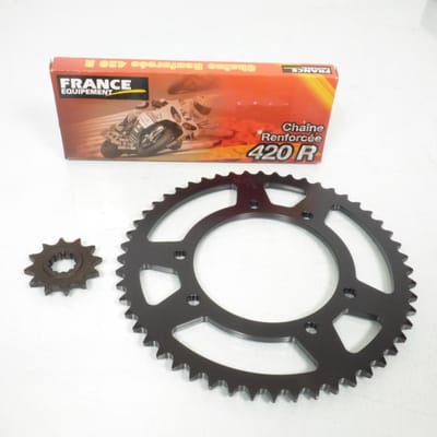Kit chaîne FE pour moto Peugeot 50 XPS 2003 à 2009 12x52 P420 Alésage 105mm Neuf
