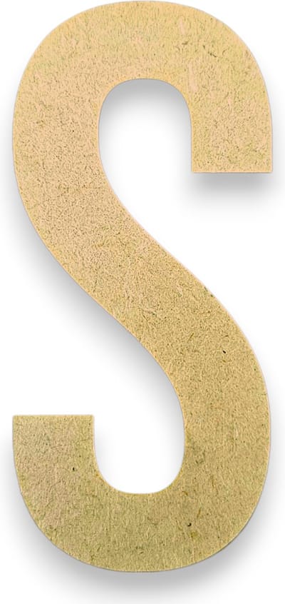 MGM Trading - S - Letters en Cijfers van MDF - 10 cm hoog - 9MM Dik - Beige - Laser gesneden - Per Stuk